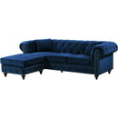 Meridian Sabrina Navy Velvet 2 pc Reversible Sectional IMAGE 7