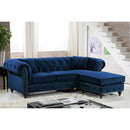 Meridian Sabrina Navy Velvet 2 pc Reversible Sectional IMAGE 8