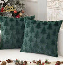 FURRY CHRISTMAS 18x18 PILLOW COVER- GREEN