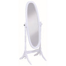  Coaster Furniture Foyet 950802 Wood Adjustable Full Length Cheval Mirror - White IMAGE 1