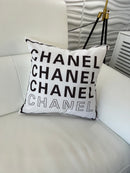 CHANEL 20x20 PILLOW COVER- CHOCOLATE & WHITE