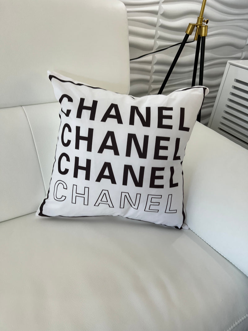 CHANEL 20x20 PILLOW COVER- CHOCOLATE & WHITE