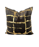 QUILT 22x22 PILLOW COVER- DARK GREY & GOLD