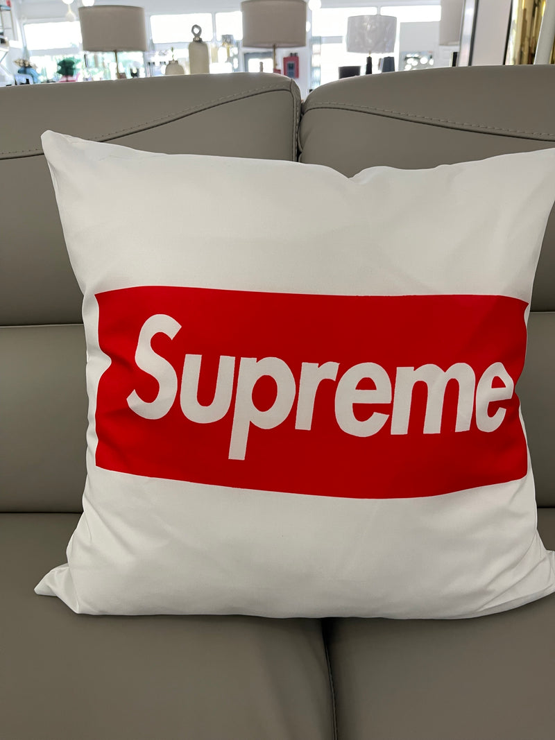 SUPREME 20x20 PILLOW COVER-WHITE&RED