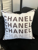 CHANEL 20x20 PILLOW COVER- CHOCOLATE & WHITE