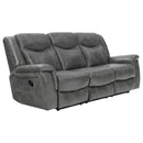  Coaster Furniture Conrad 650354 Upholstered Padded Arm Motion Sofa - Grey IMAGE 1