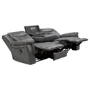  Coaster Furniture Conrad 650354 Upholstered Padded Arm Motion Sofa - Grey IMAGE 2