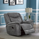  Coaster Furniture Conrad 650356 Upholstered Padded Arm Glider Recliner - Grey IMAGE 9