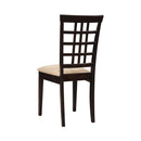  Coaster Furniture Kelso 190822 Lattice Back Dining Side Chair - Cappuccino (Set of 2) IMAGE 5
