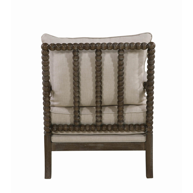 Coaster Furniture Blanchett 905362 Upholstered Bobbin Accent Chair - Beige and Natural IMAGE 4