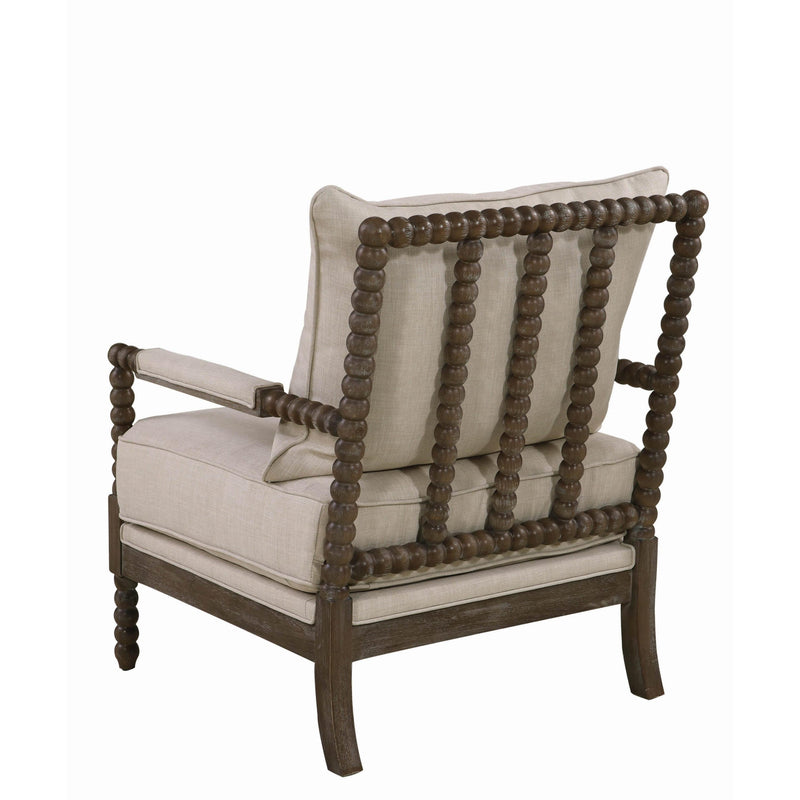  Coaster Furniture Blanchett 905362 Upholstered Bobbin Accent Chair - Beige and Natural IMAGE 6