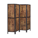  Coaster Furniture Deepika 961413 4-Panel Room Divider Folding Screen - Rustic Nutmeg IMAGE 2