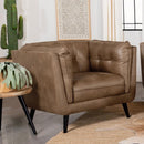 509423 Thatcher Upholstered Button Tufted Chair Brown