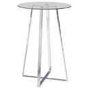 100026 Zanella Glass Top Bar Table Chrome