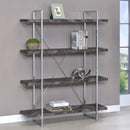  Coaster Furniture Grimma 802613 63-inch 4-shelf Bookshelf - Rustic Grey and Chrome IMAGE 9