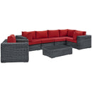 Modway Furniture Outdoor Seating Sets EEI-1892-GRY-RED-SET IMAGE 2