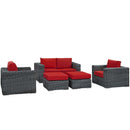 Modway Furniture Outdoor Seating Sets EEI-1893-GRY-RED-SET IMAGE 2