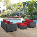Modway Furniture Outdoor Seating Sets EEI-1893-GRY-RED-SET IMAGE 7