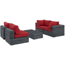 Modway Furniture Outdoor Seating Sets EEI-1896-GRY-RED-SET IMAGE 3