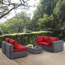Modway Furniture Outdoor Seating Sets EEI-1896-GRY-RED-SET IMAGE 7