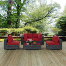 Modway Furniture Outdoor Seating Sets EEI-1896-GRY-RED-SET IMAGE 8