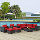 Modway Furniture Outdoor Seating Sets EEI-1902-GRY-RED-SET IMAGE 9