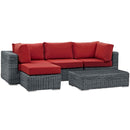 Modway Furniture Outdoor Seating Sets EEI-1904-GRY-RED-SET IMAGE 2