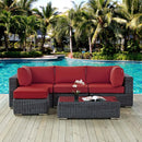 Modway Furniture Outdoor Seating Sets EEI-1904-GRY-RED-SET IMAGE 7