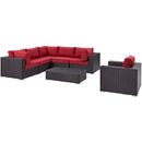 Modway Furniture Outdoor Seating Sets EEI-2157-EXP-RED-SET IMAGE 3