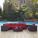 Modway Furniture Outdoor Seating Sets EEI-2157-EXP-RED-SET IMAGE 9