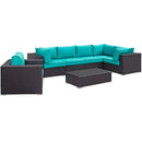 Modway Furniture Outdoor Seating Sets EEI-2157-EXP-TRQ-SET IMAGE 2