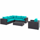 Modway Furniture Outdoor Seating Sets EEI-2157-EXP-TRQ-SET IMAGE 3