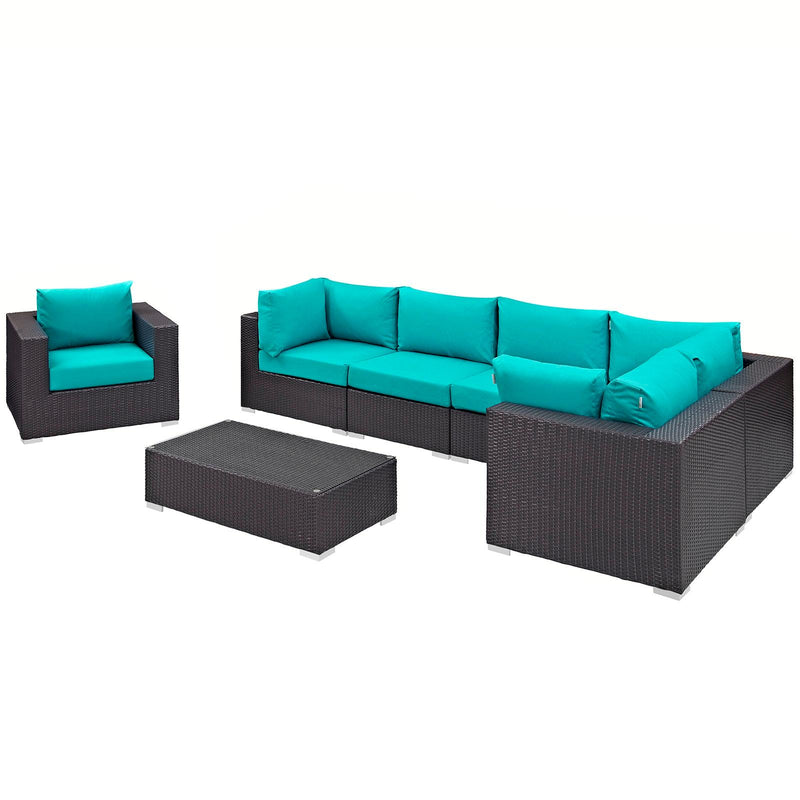 Modway Furniture Outdoor Seating Sets EEI-2157-EXP-TRQ-SET IMAGE 4