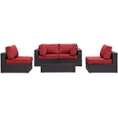 Modway Furniture Outdoor Seating Sets EEI-2163-EXP-RED-SET IMAGE 2
