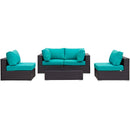 Modway Furniture Outdoor Seating Sets EEI-2163-EXP-TRQ-SET IMAGE 2