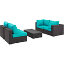 Modway Furniture Outdoor Seating Sets EEI-2163-EXP-TRQ-SET IMAGE 3