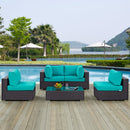 Modway Furniture Outdoor Seating Sets EEI-2163-EXP-TRQ-SET IMAGE 8