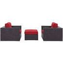 Modway Furniture Outdoor Seating Sets EEI-2174-EXP-RED-SET IMAGE 3