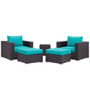 Modway Furniture Outdoor Seating Sets EEI-2201-EXP-TRQ-SET IMAGE 2