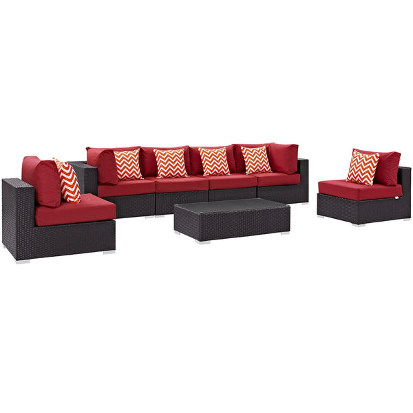 Modway Furniture Outdoor Seating Sets EEI-2363-EXP-RED-SET IMAGE 1