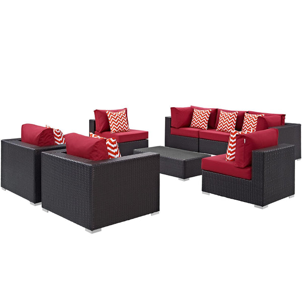 Modway Furniture Outdoor Seating Sets EEI-2368-EXP-RED-SET IMAGE 1
