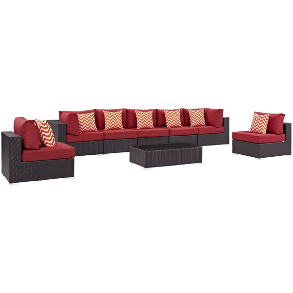Modway Furniture Outdoor Seating Sets EEI-2370-EXP-RED-SET IMAGE 1