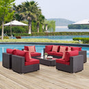 Modway Furniture Outdoor Seating Sets EEI-2370-EXP-RED-SET IMAGE 5