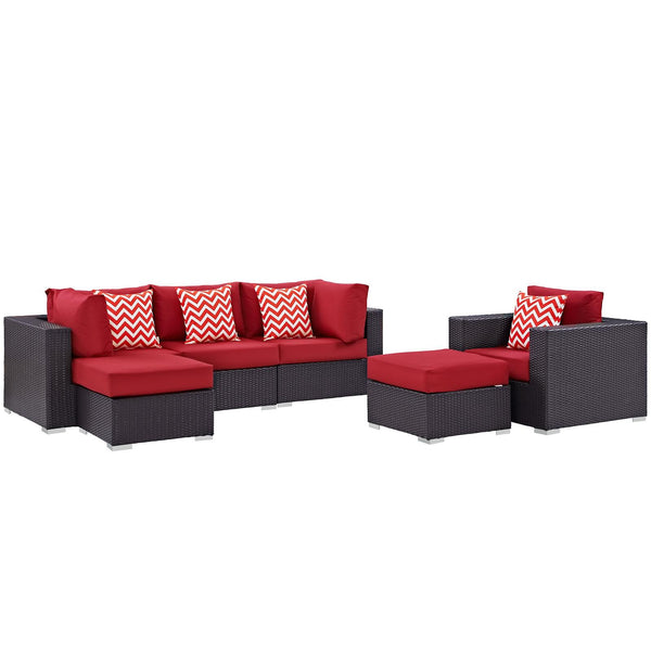 Modway Furniture Outdoor Seating Sets EEI-2372-EXP-RED-SET IMAGE 1