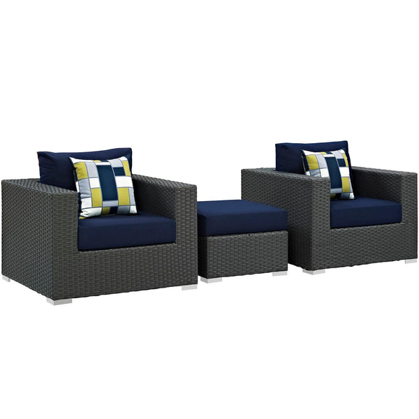 Modway Furniture Outdoor Seating Sets EEI-2386-CHC-NAV-SET IMAGE 1