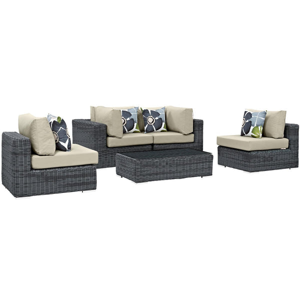 Modway Furniture Outdoor Seating Sets EEI-2391-GRY-BEI-SET IMAGE 1