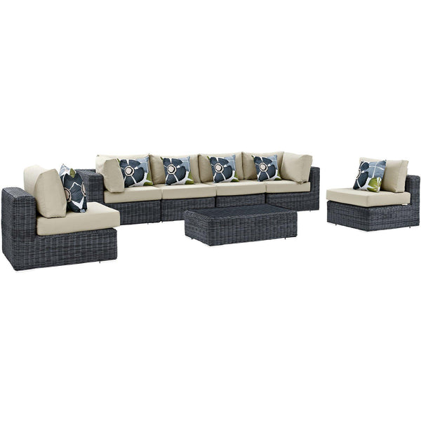 Modway Furniture Outdoor Seating Sets EEI-2392-GRY-BEI-SET IMAGE 1