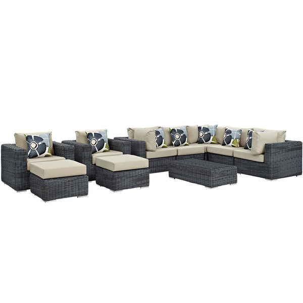 Modway Furniture Outdoor Seating Sets EEI-2396-GRY-BEI-SET IMAGE 1