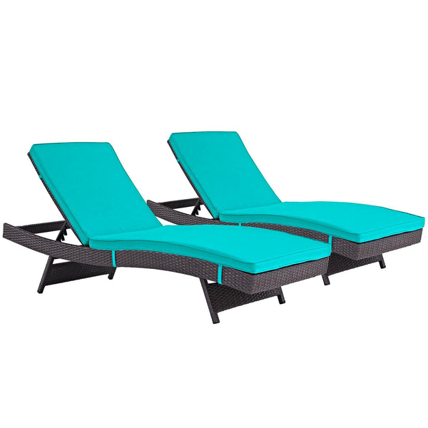 Modway Furniture Outdoor Seating Chaises EEI-2428-EXP-TRQ-SET IMAGE 1