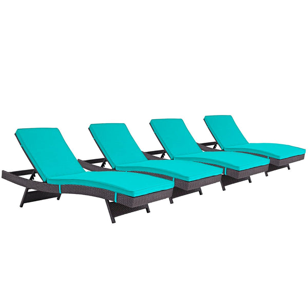 Modway Furniture Outdoor Seating Chaises EEI-2429-EXP-TRQ-SET IMAGE 1